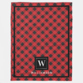 Monogram Red Black Buffalo Kariert Fleecedecke (Vorderseite)