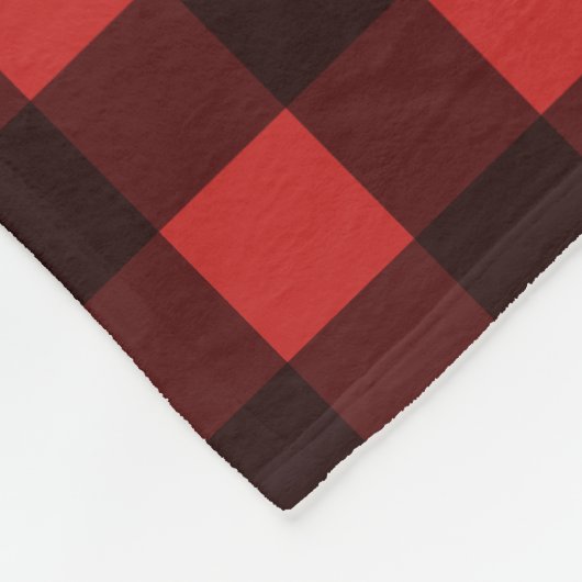 Monogram Red Black Buffalo Karierter Individuelle  Fleecedecke (Ecke)