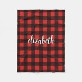 Monogram Red Black Buffalo Karierter Individuelle  Fleecedecke (Vorderseite)