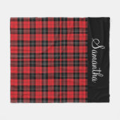 Monogram Red Black White Tartan Buffalo Pläd Fleecedecke (Vorderseite (Horizontal))