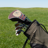 Monogram Red Blue Tan Stars Strips Patriotic Golf Headcover (In SItu)