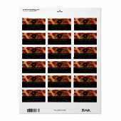 Monogram Red Blume Rose Funkelnd Gold UAWG Adressaufkleber (Vorne)