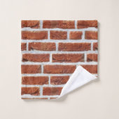 Monogram Red Brick Wall Muster Moderne Industriell Badhandtuch Set (Waschlappen)