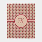 Monogram Red Brown Buffalo Kariert Rustikales Land Fleecedecke (Vorderseite)