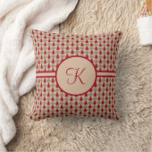 Monogram Red Brown Buffalo Kariert Rustikales Land Kissen (Decke)