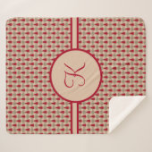 Monogram Red Brown Buffalo Kariert Rustikales Land Sherpadecke (Vorderseite (Horizontal))