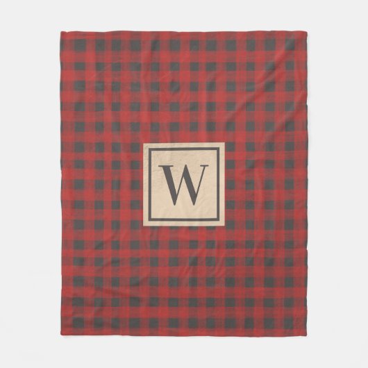 Monogram Red Buffalo Kariert Fleecedecke (Vorderseite)