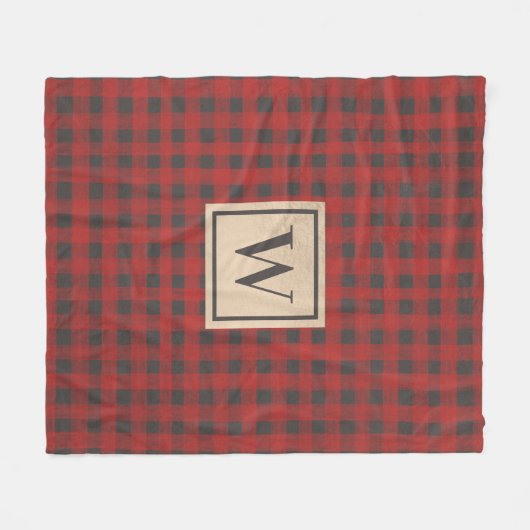 Monogram Red Buffalo Kariert Fleecedecke (Vorderseite (Horizontal))