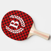 Monogram Red Buffalo Karo Ping Pong Paddle Tischtennis Schläger (Seitenansicht)