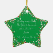Monogram Red Christmas Green Foto Classic Keramik Ornament (Hinten)
