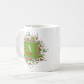 Monogram Red Christmas Letter photoCoffee Tasse (Vorderseite Links)