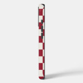 Monogram Red Cream Checkered Pattern Case-Mate iPhone Hülle (Rückseite / Links)