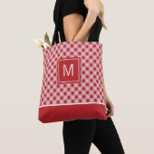 Monogram Red Gingham Tote Bag Tasche (Von Nahem)