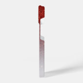 Monogram Red Glitzer Ombre iPhone Hülle (Linke Seite)