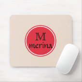 Monogram Red Gold Circle Mousepad (Mit Mouse)