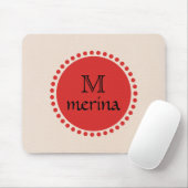 Monogram Red Gold Circle Mousepad (Mit Mouse)