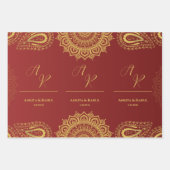 Monogram Red Gold Mandala Indian Wedding Geschenkpapier Set (Vorderseite)