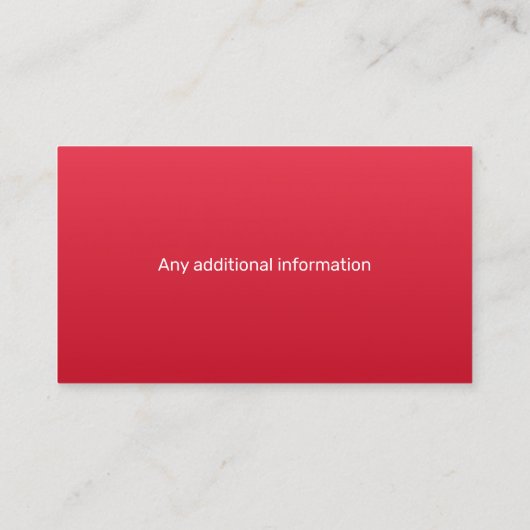 Monogram Red Gradient Company Business Card Visitenkarte (Rückseite)