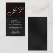 Monogram Red Gray Consultant-Visitenkarte Visitenkarte (Vorne/Hinten)