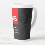 Monogram Red Gray Muster Modern Milchtasse (Rechte Ecke)