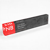 Monogram Red Gray Muster Modern Namensplakette