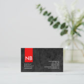 Monogram Red Gray Muster Moderner Berater Visitenkarte (Stehend Vorderseite)