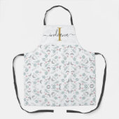 Monogram Red Green Script Rustikale Weihnachten Schürze (Vorderseite)