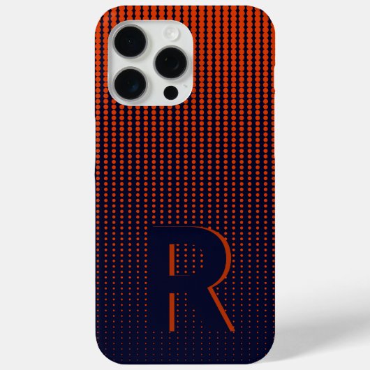 Monogram Red Halftone Modern Initial Personalisier Case-Mate iPhone Hülle (Rückseite)