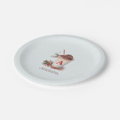 Monogram Red Hot Cocoa Coffee Christmas Party   Pappteller (Schrägansicht)