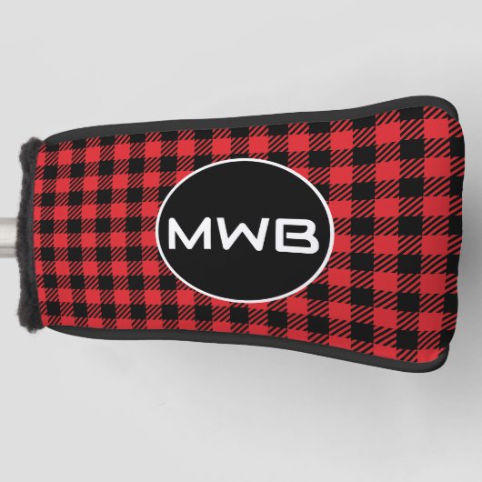 Monogram Red Kariert Golf Blade Putter Head Cover Golf Headcover (Vorderseite)