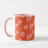 Monogram Red Liebe Herz Muster Tasse (Links)