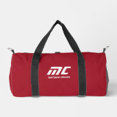 Monogram Red Minimalistisch White Name Custom Duffle Bag (Vorderseite)