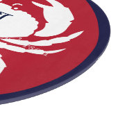 Monogram Red Navy Blue White Crab Nautic Schneidebrett (Ecke)