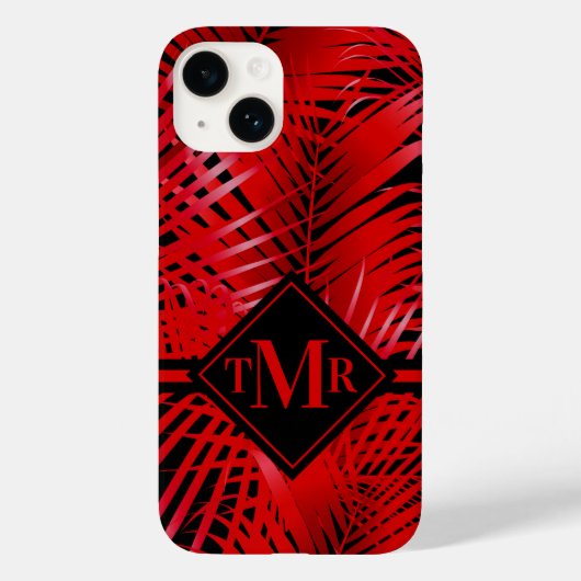 Monogram Red Palm Case-Mate iPhone Hülle (Rückseite)