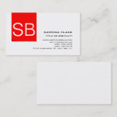 Monogram Red Schwarz-weiß Consultant Business Card Visitenkarte (Vorne/Hinten)