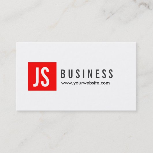 Monogram Red Square Producer Business Card Visitenkarte (Vorderseite)