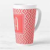 Monogram Red Three Tone Diamond Muster Milchtasse (Rechte Ecke)
