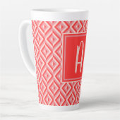 Monogram Red Three Tone Diamond Muster Milchtasse (Linke Ecke)