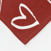 Monogram Red Valentine Herzmuster Fleecedecke (Ecke)