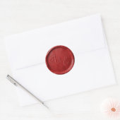 Monogram Red Wedding Wax Siegel Stickers (Umschlag)