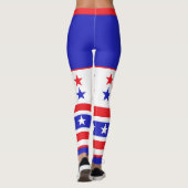 Monogram Red White and Blue US Flagge Leggings (Rückseite)