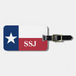Monogram Red White Blue Texas Flag Gepäckanhänger