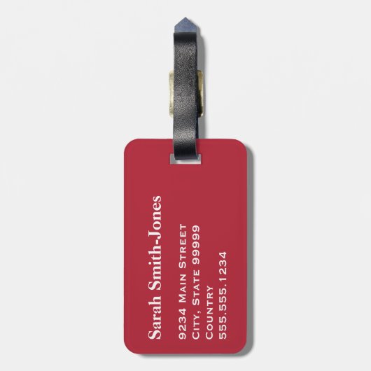 Monogram Red White Blue Texas Flag Gepäckanhänger (Rückseite vertikal)