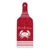 Monogram Red White Crab Nautic Cutting Board Schneidebrett (Vorderseite)
