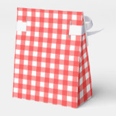 Monogram Red White Gingham Karo Pattern Geschenkschachtel (Rückseite)
