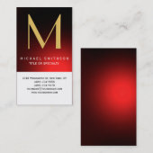 Monogram Red White Modern Simple Business Card Visitenkarte (Vorne/Hinten)