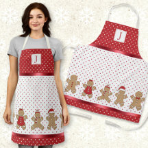 Monogram Red & White Polka Dot Gingerbrei Xmas