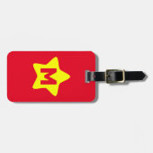 Monogram Red Yellow Star Gepäckchen Gepäckanhänger (Vorderseite horizontal)