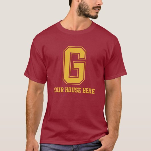 Monogram Red Yellow Uni House Initial G T-Shirt (Vorderseite)