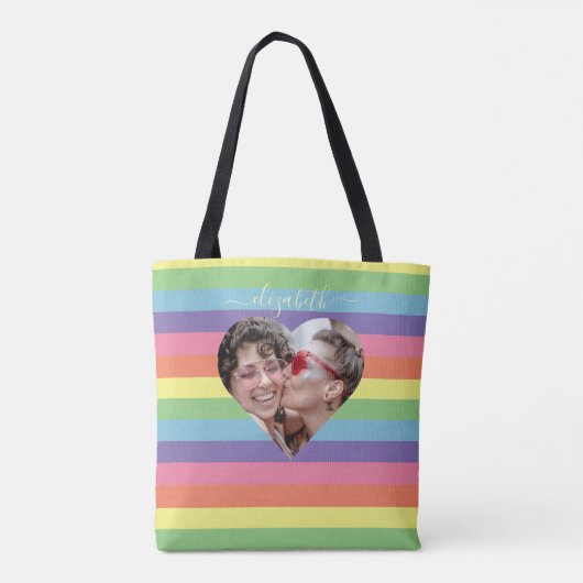 Monogram Regenbogenflagge farbenfroh Tasche (Rückseite)